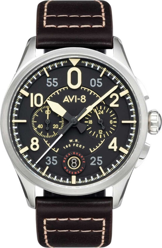 Spitfire AV-4089-01 - Kvarts - Sølv - Herreklokker - Skinn - Mineral