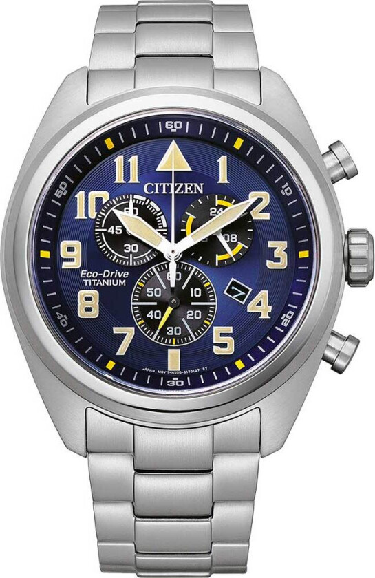 Super Titanium Military Chrono AT2480-81L - Kvarts - Sølv - Herreklokker - Titanium - Safir
