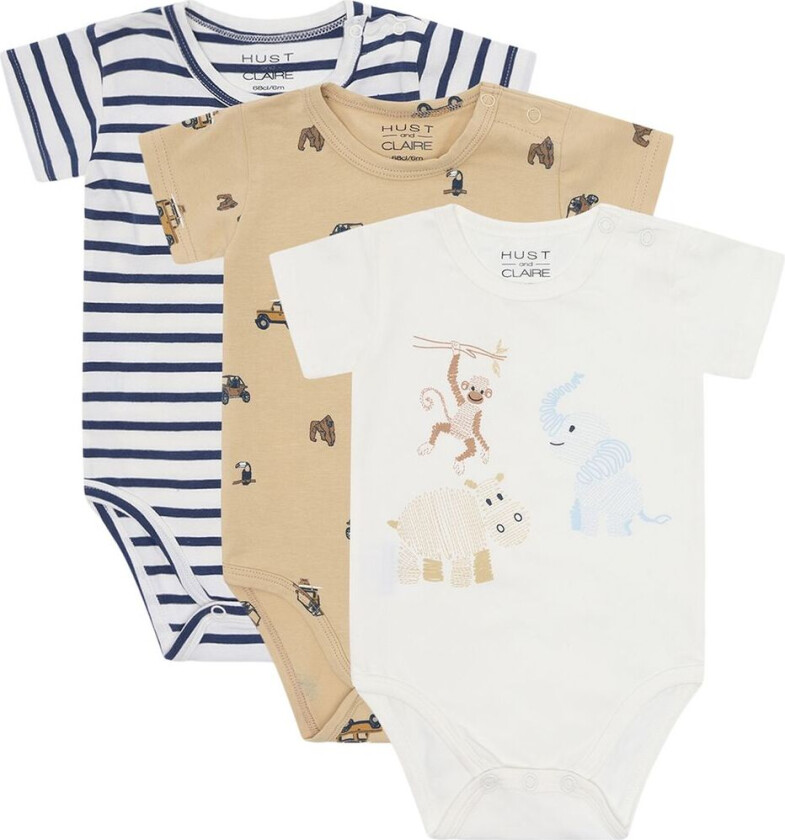 Bertram 3-pakning Baby Body Pale Khaki | Brun | 80 cm