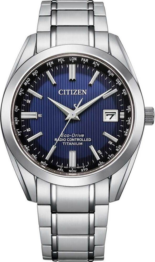 Eco-Drive Radio Controlled CB0260-81L` - Kvarts - Sølv - Herreklokker - Titanium - Safir