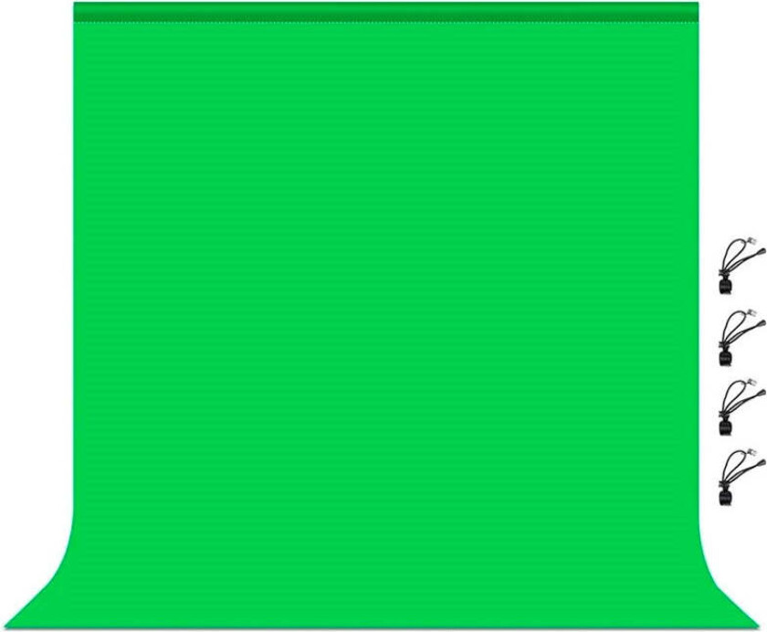 Green Screen Bakgrunn m. Klemme – 2 x 2 m – Grønn