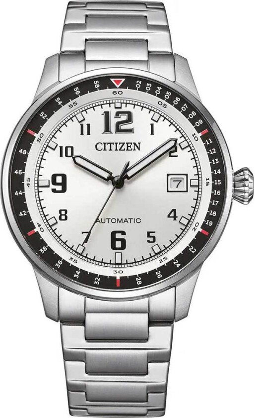 Automatic Urban Military NJ0190-51A - Mechanical Automatic (hand-wound) - Sølv - Herreklokker - Rustfritt stål - ledd m/pin - Mineral