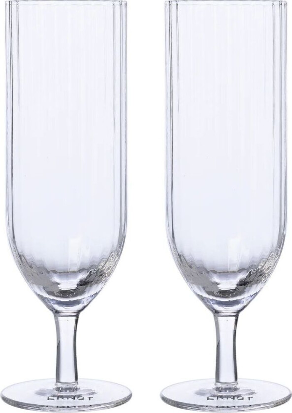champagneglass riflet 2-pakning Klar 