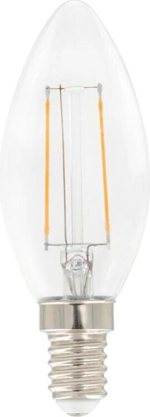 Filament LED kronelys C35 lyspære klar, dimbar E14, 3W