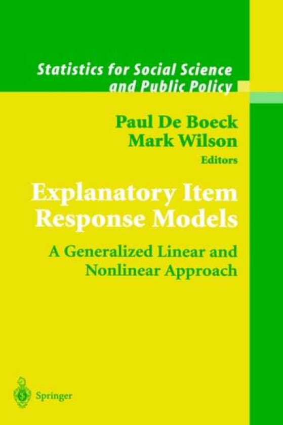 Explanatory Item Response Models A Generalized Linear and Nonlinear Approach