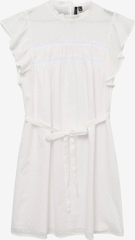 Kjole vmTrine SL Short Lace Dress Wvn - Hvit