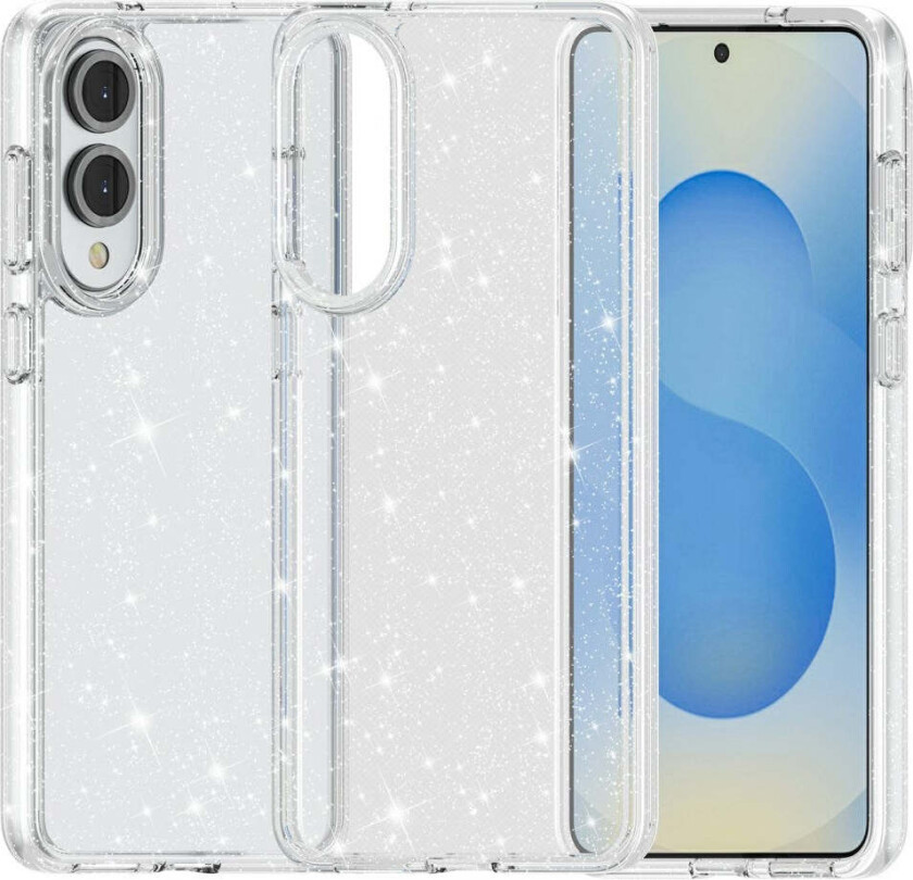 Samsung Galaxy S25 Edge Hybrid Glitter Deksel - Gjennomsiktig