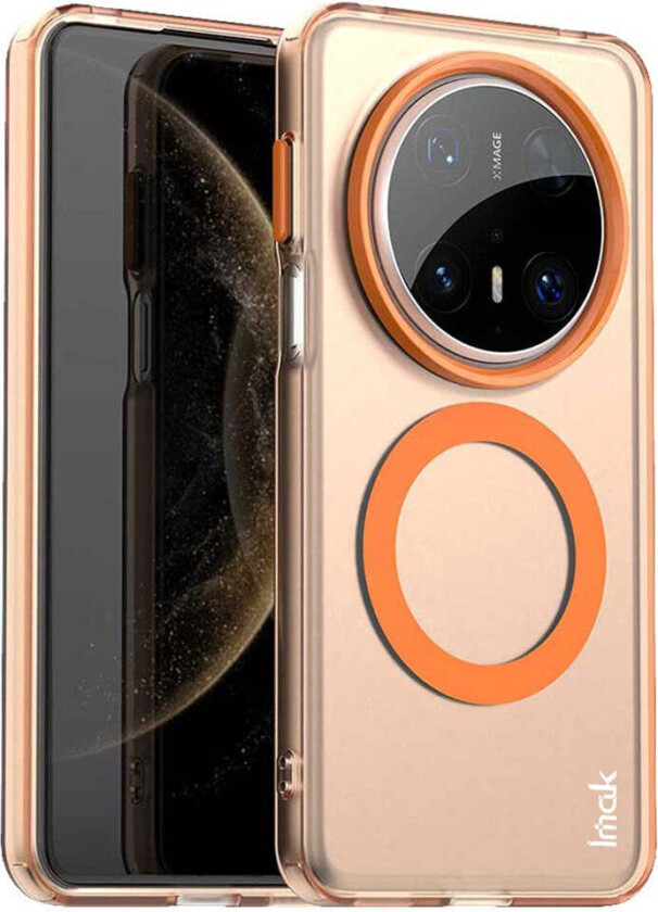Huawei Mate 70 Pro+ / 70 Pro Hybrid Plast Deksel - MagSafe Kompatibel - Gjennomsiktig / Oransje