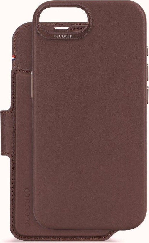 avtakbar lommebok (iPhone 16e) - Brun