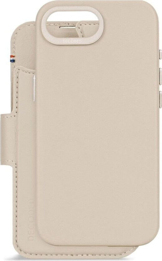 avtakbar lommebok (iPhone 16e) - Beige