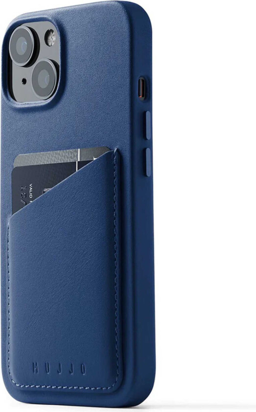 Full Leather Wallet Case (iPhone 15/14/13) - Blå