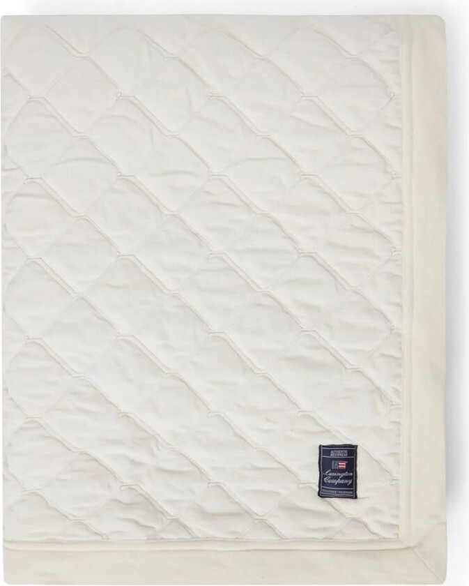 Quilted Organic Cotton Velvet sengeteppe 240 x 260 cm Snow white