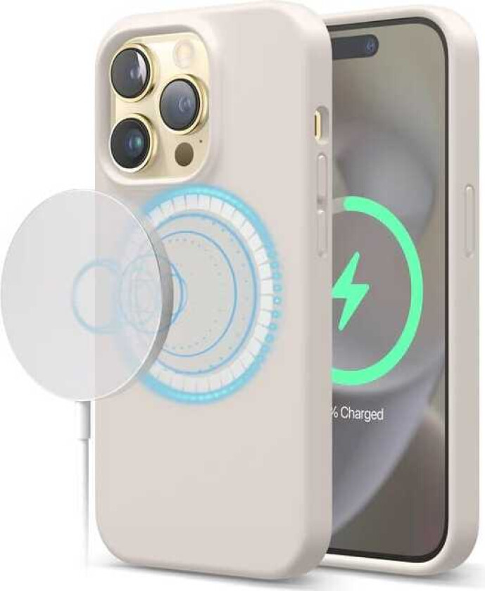 MagSafe silikondeksel (iPhone 14 Plus) - Beige