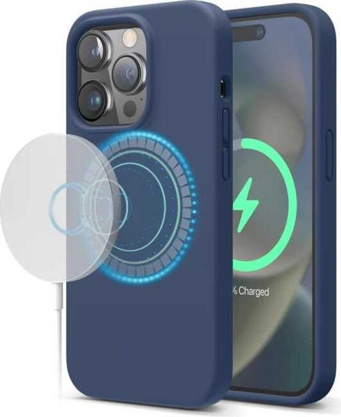 MagSafe silikondeksel (iPhone 14 Plus) - Mørke blå