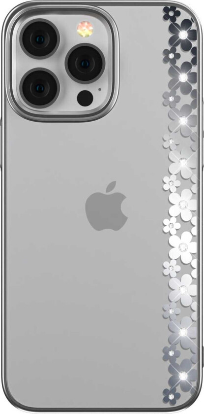Clover Glitter-deksel (iPhone 14 Pro) - Silver