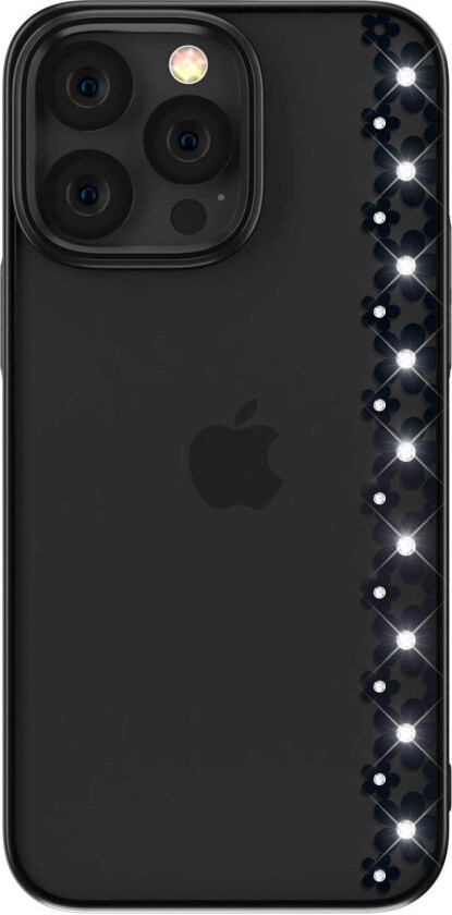 Clover Glitter-deksel (iPhone 14 Pro Max) - Svart