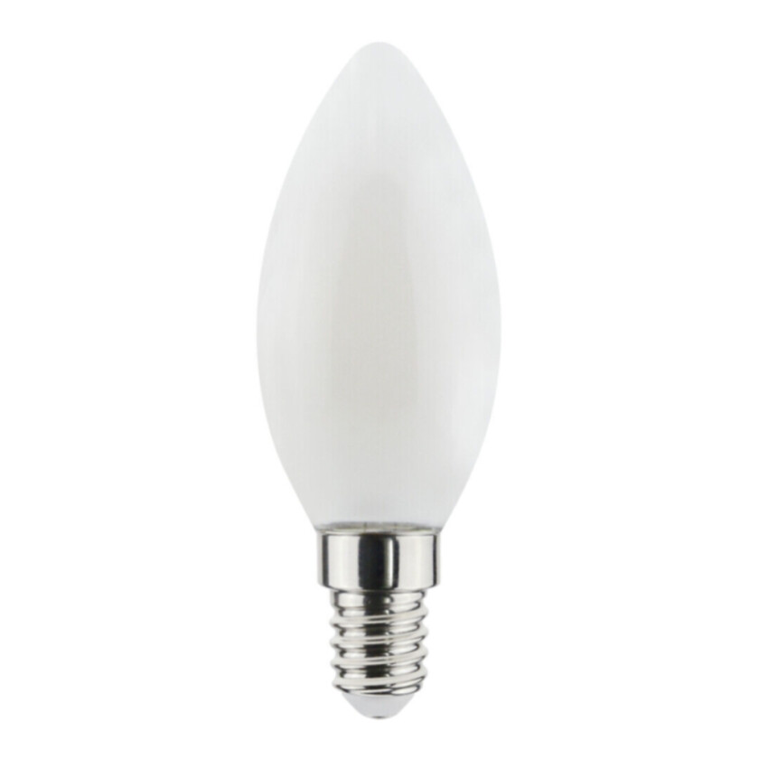 Filament LED dim to warm-Kronelys lyspære opal E14, 5W