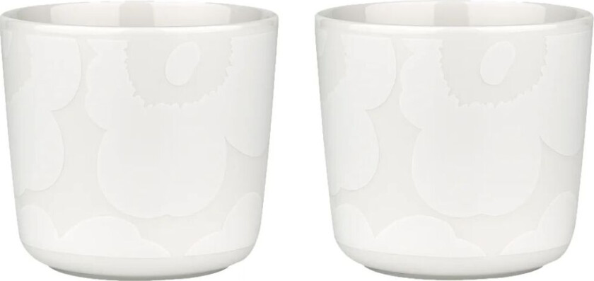 Unikko kopp uten hank 20 cl 2-pakning White-off white