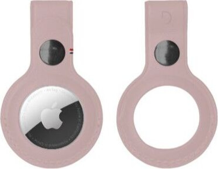 nøkkelring i lær (AirTag) - Rosa