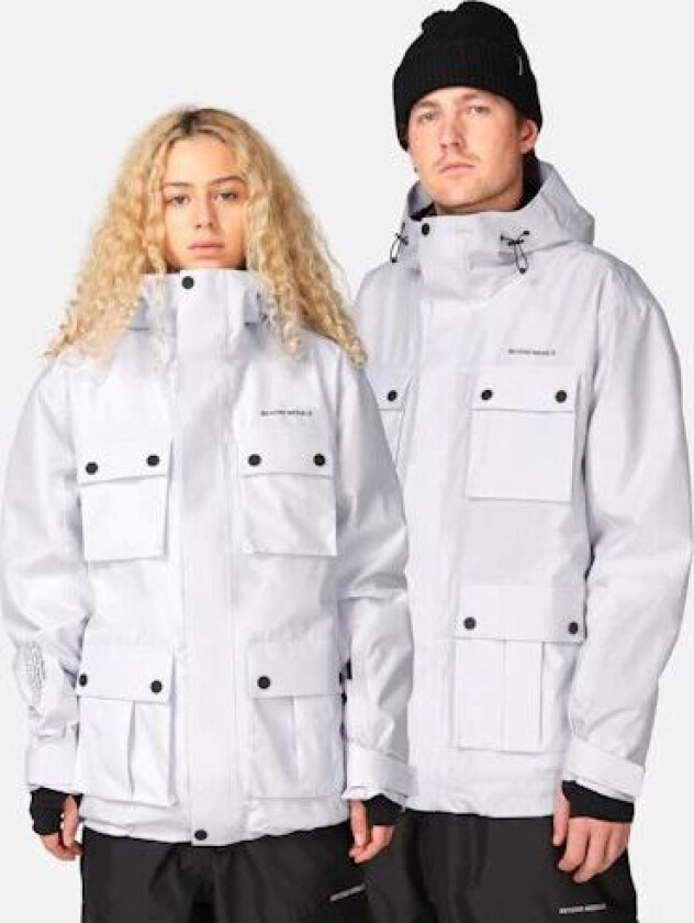 Bilde av 2-lags cargo snowboardjakke  Hvit Unisex XL