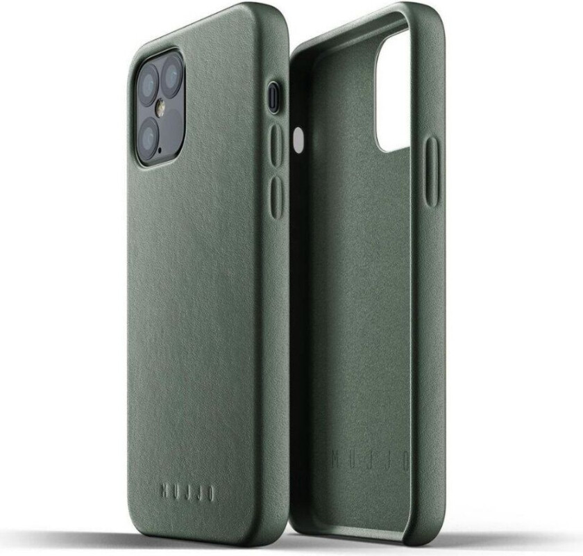 Full Leather Case (iPhone 12/12 Pro) - Grön