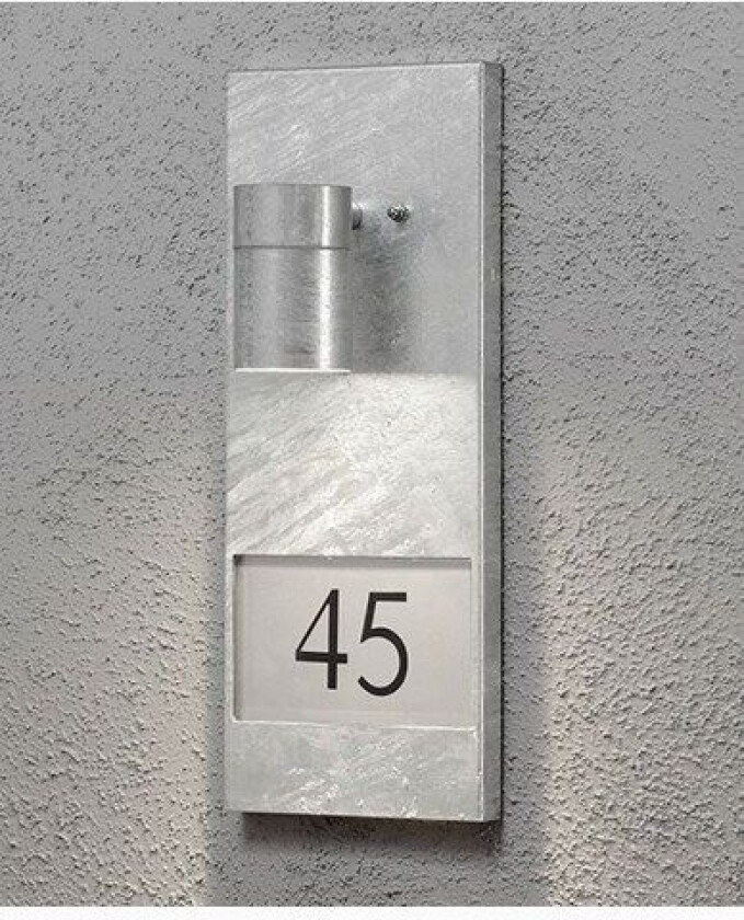 Modena vegglykte med husnummer 7655-320 Galvanisert
