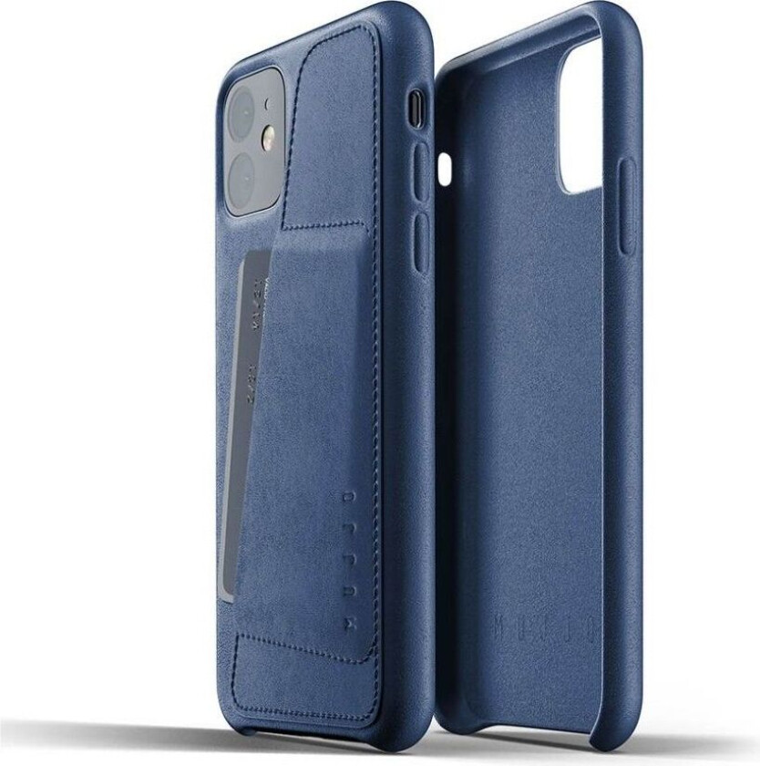 Full Leather Wallet Case (iPhone 11) - Blå