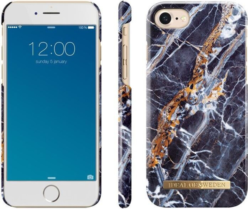 iDeal Of Sweden Fashion Marble (iPhone SE3/SE2/8/7) - Blå