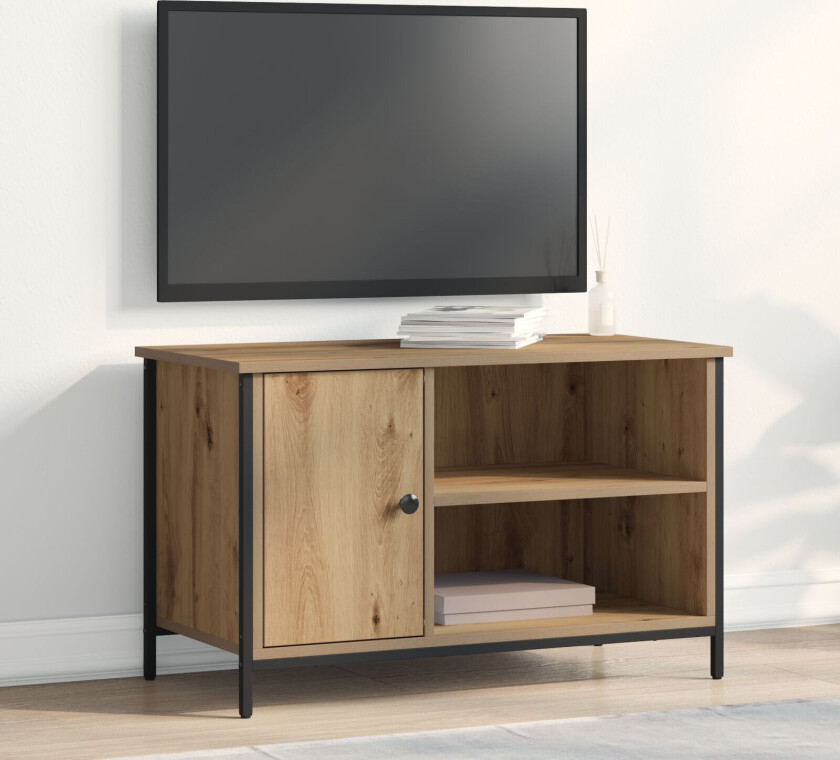 TV-hylle Artisan Eik 80x40x50 cm Konstruert tre og Stål