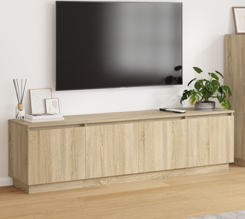 TV-benk med LED Sonoma Eik 180x38x49 cm Konstruert tre