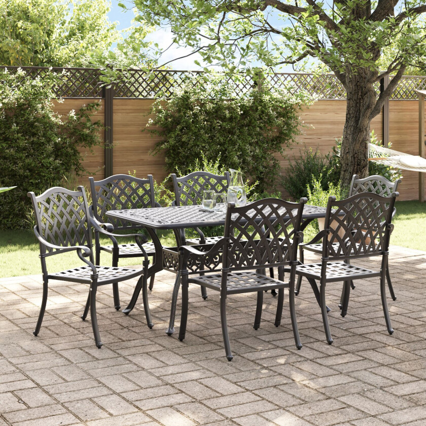 Sett med 4 Svart Støpealuminium 6-seters Plass til mange