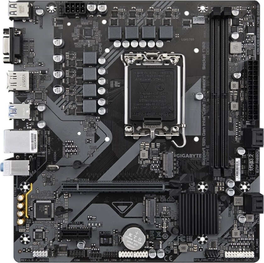 Gigabyte B760m E - 1.0 - Hovedkort - Micro Atx - Lga1700-Sokkel - B760 Chipset - Usb 3.2 Gen 1 - Gigabit Lan - Innbygd Grafikk (Cpu Kreves) - Hd-Lyd