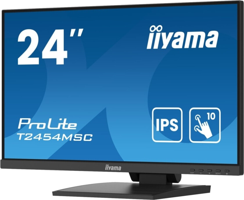 Prolite T2454msc-B2ag - Led-Skjerm - 23.8" - Berøringsskjerm - 1920 X 1080 Full Hd (1080P) @ 75 Hz - Ips - 300 Cd/M² - 1000:1 - 4 Ms - Hdmi, D