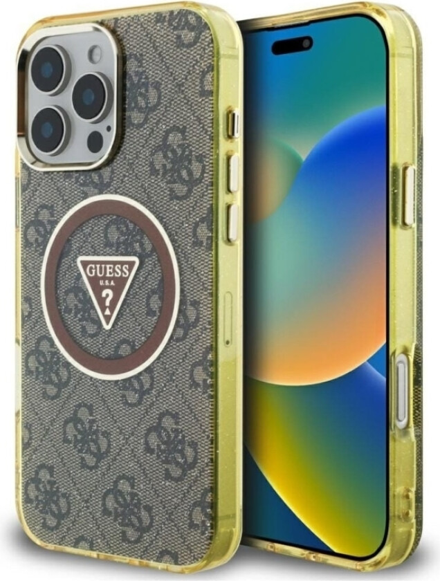 Iml 4G Glitter And Triangle Logo Magsafe Apple Iphone 16 Pro Dklas Telefonui Rudos Spalvos