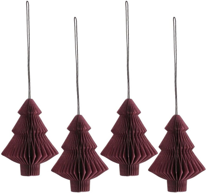 Tree juletrekuler 4-pakning Red