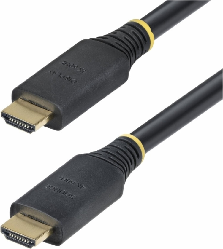 Startech.Com 15M (49.2Ft) Active High Speed Hdmi Cable, 4K60hz - High Speed - Hdmi-Kabel Med Ethernet - Hdmi Hann Til Hdmi Hann - 15 M - Skjermet - S