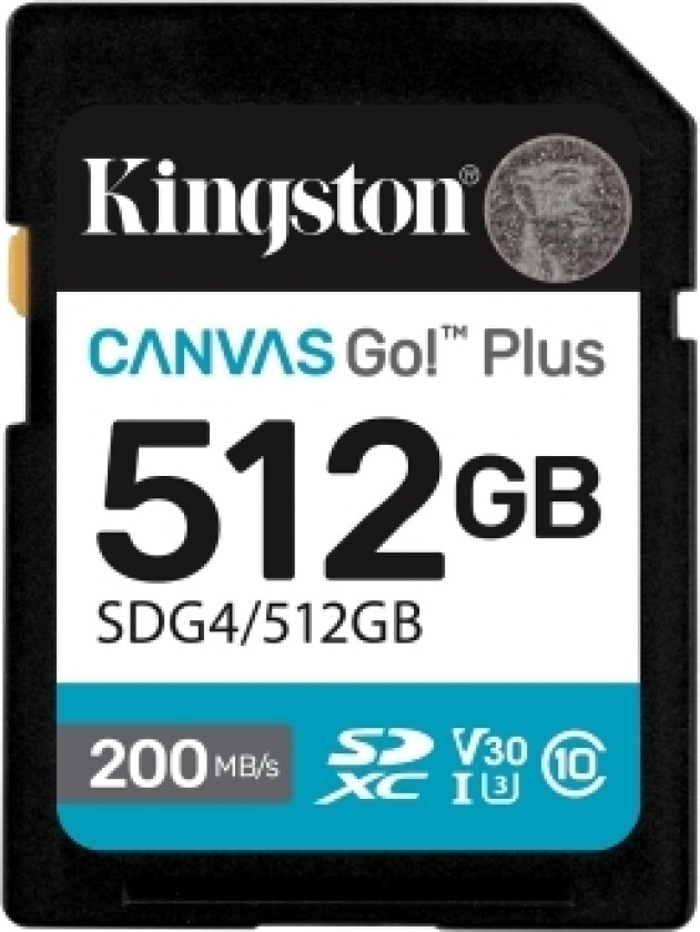 Canvas Go! Plus, 512 Gb, Sdxc, Klass 10, Uhs-I, 200 Mb/S, 160 Mb/S