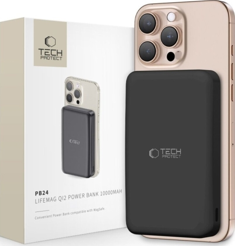 Powerbank Tech-Protect Pb24 Lifemag 10000Mah Czarny