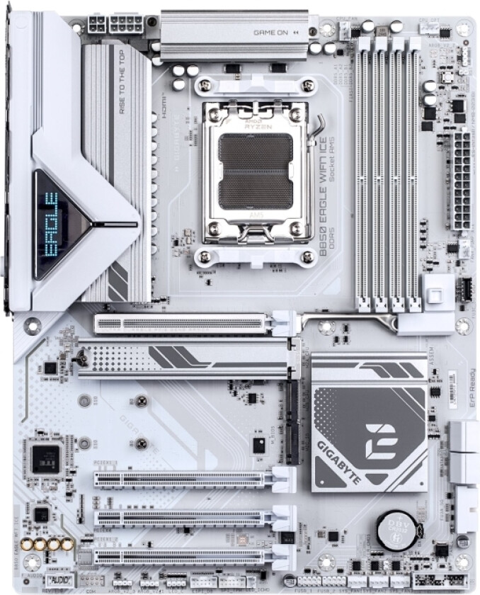 Gigabyte B850 Eagle Wifi7 Ice - Hovedkort - Atx - Lga1851-Sokkel - Amd B850 Chipset - Usb-C 3.2 Gen 1, Usb 3.2 Gen 1, Usb 3.2 Gen 2 - Bluetooth, 2.5