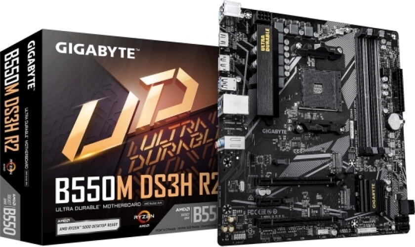 Gigabyte B550m Ds3h R2, Amd, Am4, Amd Ryzen 3000 Series, Amd Ryzen 4000 Series, Amd Ryzen 5000 Series, Am4, Ddr4-Sdram, 128 Gb