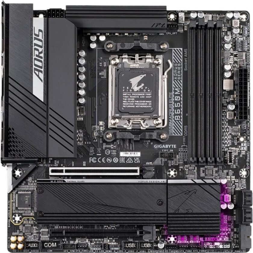 Gigabyte B650m Aorus Elite (Rev 1.0), Amd, Sokkel Am5, Amd Ryzen™ 7, Ddr5-Sdram, 128 Gb, Dimm
