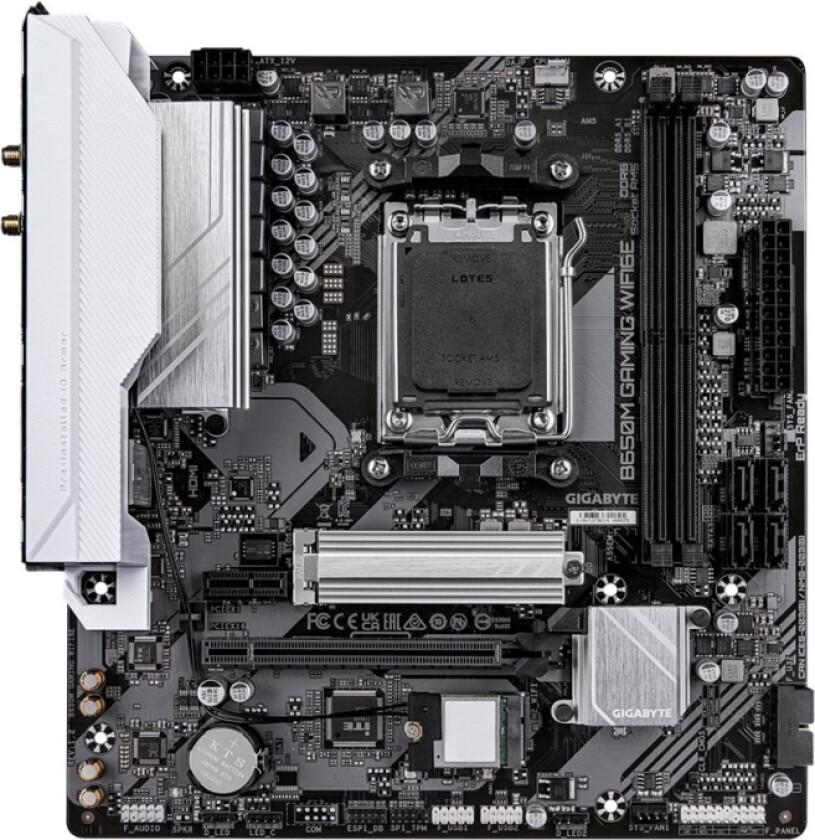 Gigabyte B650m Gaming Wifi6e - Hovedkort - Micro Atx - Socket Am5 - Amd B650 Chipset - Usb 3.2 Gen 1 - 2.5 Gigabit Lan, Bluetooth, Wi-Fi 6E - Innbygd