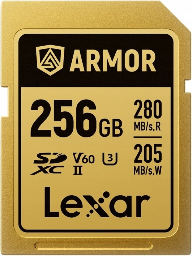 Lexar Minnekort Sdxc 256Gb Armor Gold Uhs-Ii U3