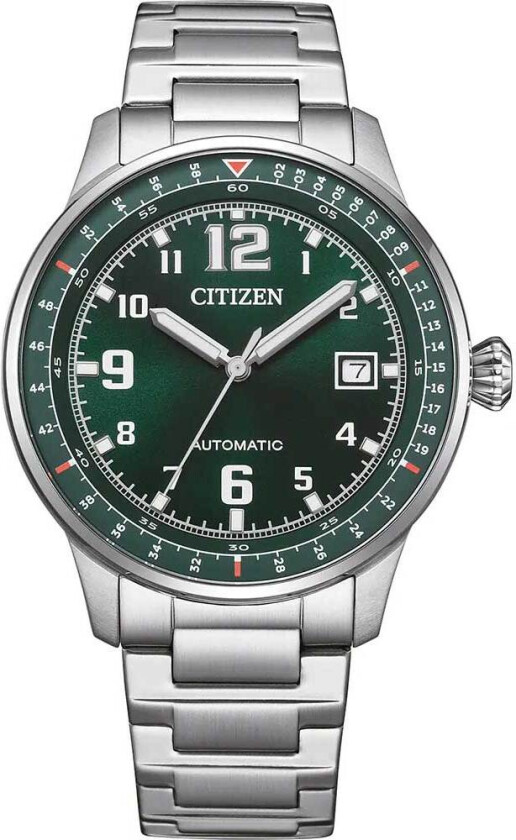 Automatic Urban Military NJ0190-51X - Mechanical Automatic (hand-wound) - Sølv - Herreklokker - Rustfritt stål - ledd m/pin - Mineral