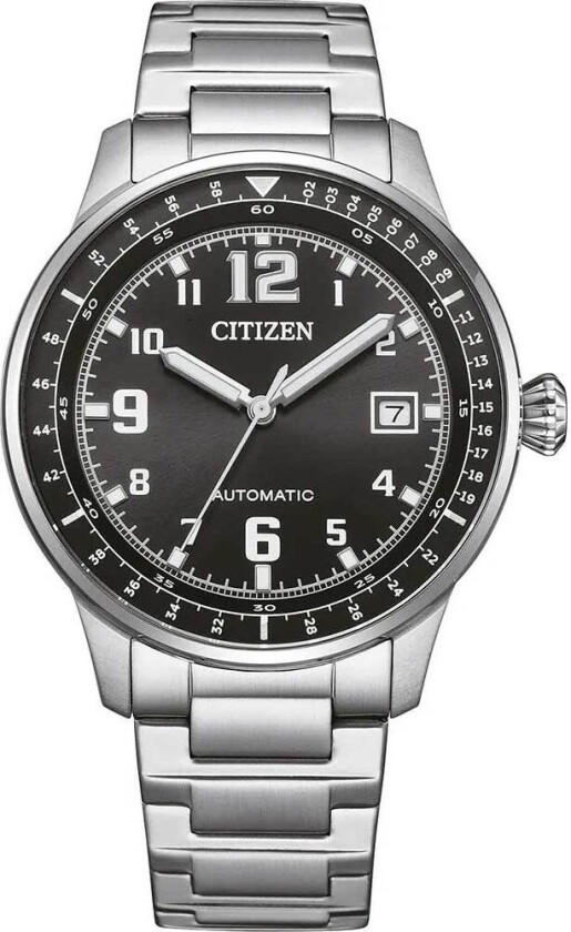 Automatic Urban Military NJ0190-51E - Mechanical Automatic (hand-wound) - Sølv - Herreklokker - Rustfritt stål - ledd m/pin - Mineral