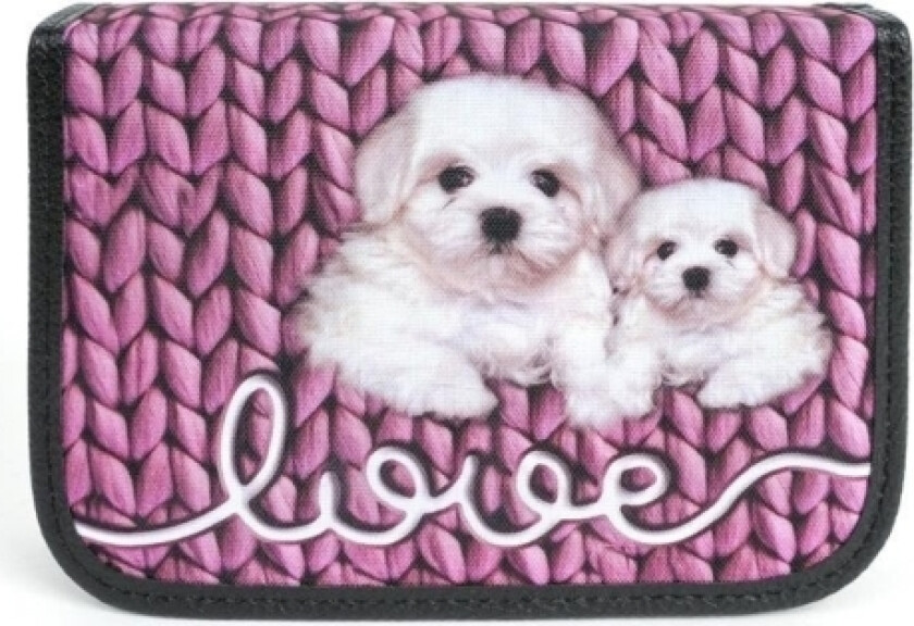 Pencil Case With 2 Flaps Love Pink