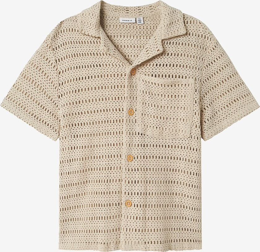 Skjorte nkmHilon nReg SS Shirt - Beige