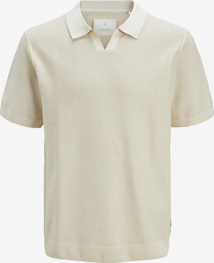 Pologenser jprcCeaston Knit Split Neck SS SN - Hvit