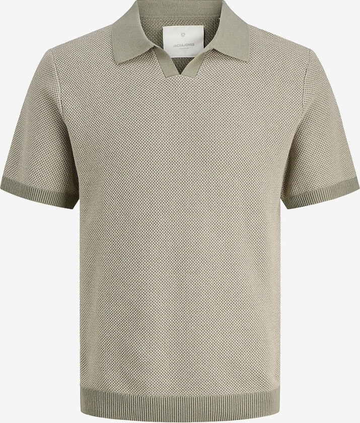 Pologenser jprcCeaston Knit Split Neck SS SN - Grå