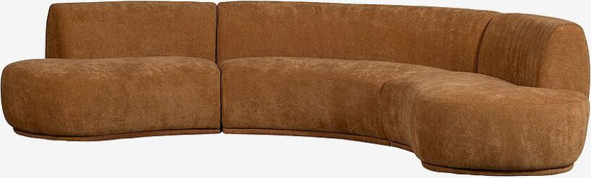 Halv rund sofa Batavier, Gul
